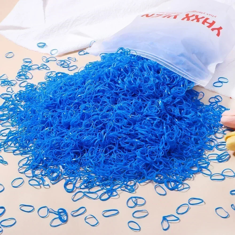 500pcs Girls Colourful Disposable Rubber Band Hair Ties Headband Children Ponytail Holder Bands Kids Hair Accessories Scrunchie