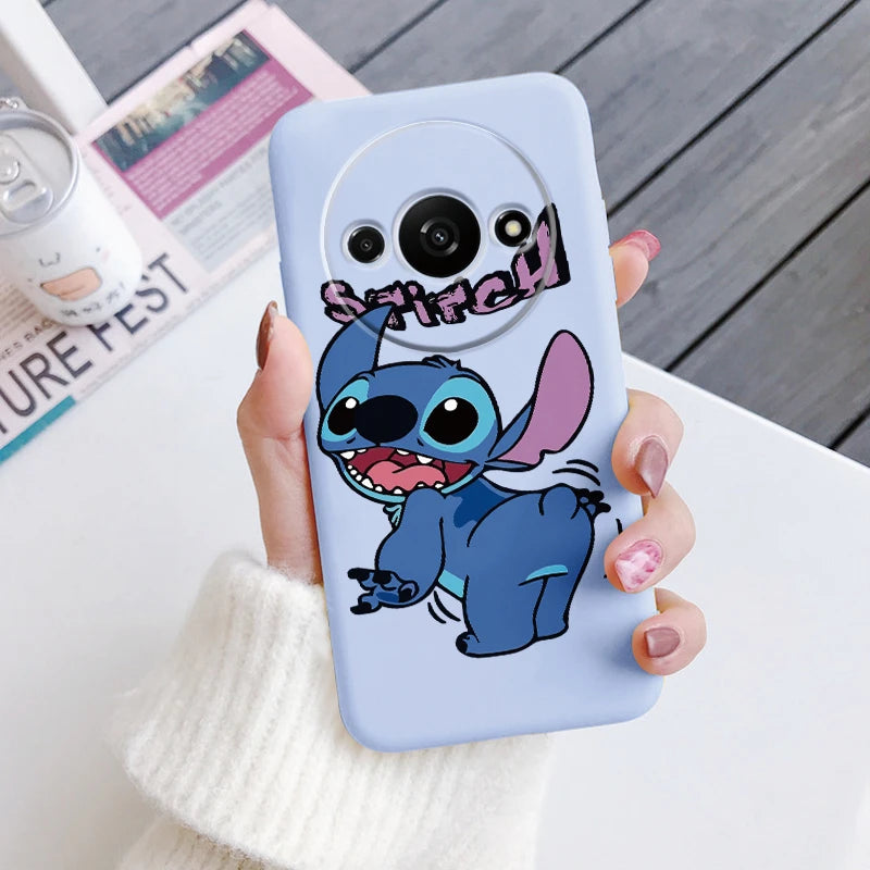 For Redmi A3 Phone Case Soft Silicone Shockproof Super cute Stitch Love?Cover For Xiaomi Redmi A3 Shell RedmiA3 A 3 Bumper Shell