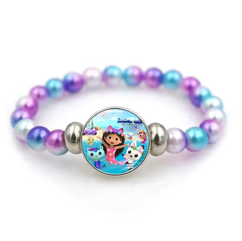 Gabby Dollhouse Bracelet Fashion Beaded Wristband Cartoon Anime Jewelry Accessories Kids Girls Boys Birthday Baby Shower Gifts