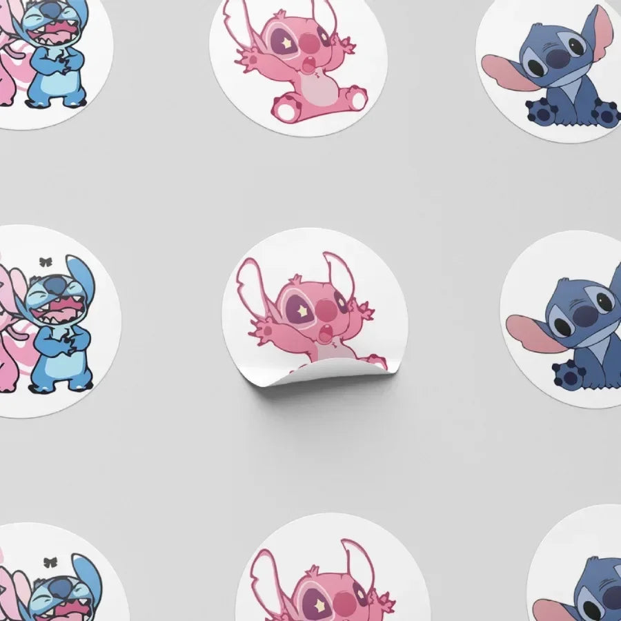 500pcs/roll Stitch Sealing Stickers Cute Angel Round Sticker Envelop Diary Diy Decoration Label Birthday Gifts