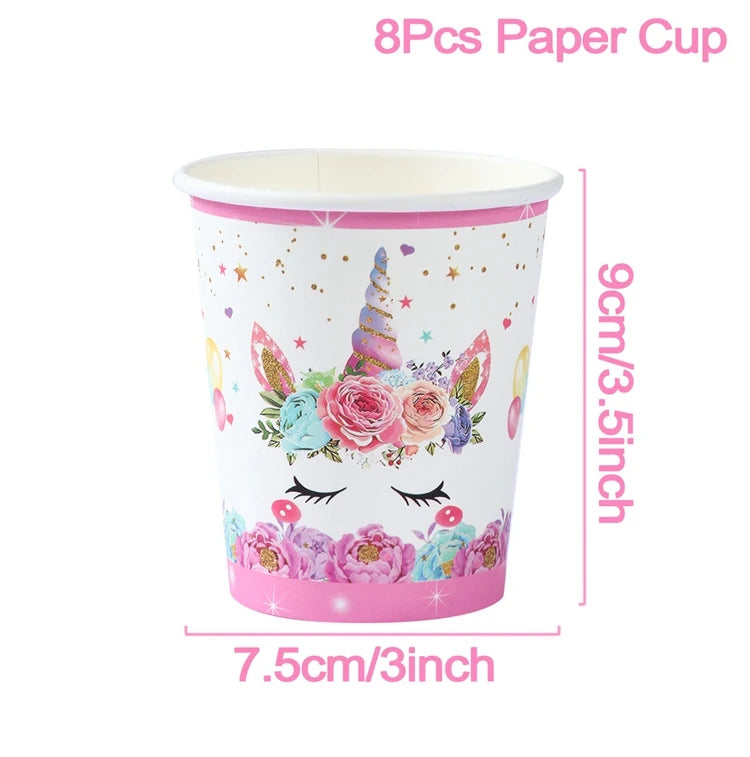 Unicorn Party Decoration Disposable Tableware Unicorn Birthday Party Decorations Kids Baby Shower Girl Birthday Party Supplies
