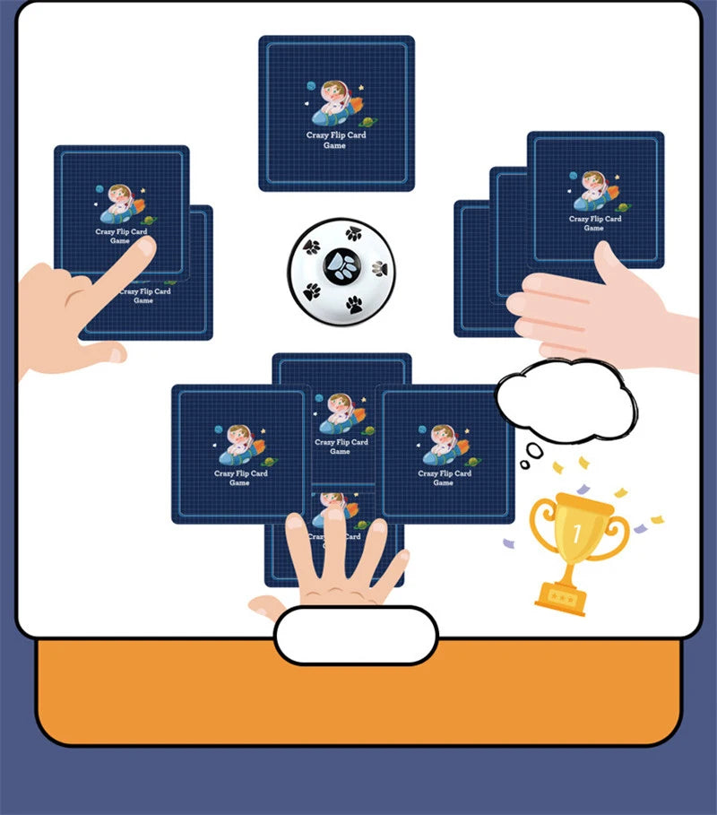 Crazy Flip Card Cognition Matching Game Reaction Brain Memory Training Interactive Table Game Kids Montessori Educational Toys
