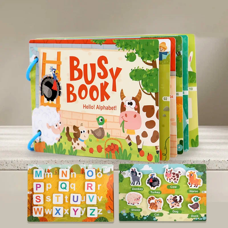 Montessori Children Busy Book My First Quiet Book Paste Early Learning Education Toys Children Matching Game For Kids 2 3 Years