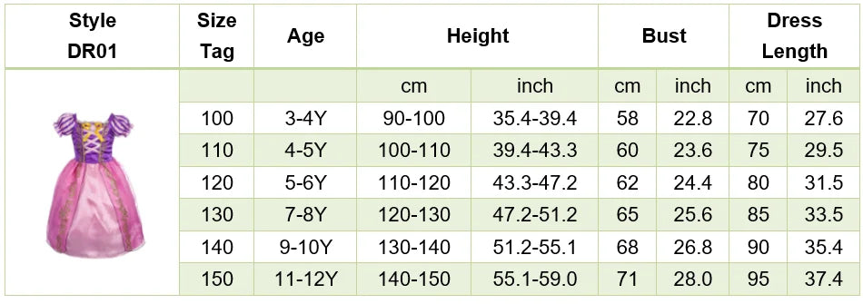 Children Princess Costume Party Fancy Flower Vestido New 2024 Christmas Birthday Carnival Dress Up Rapunzel Belle Disguise Frock