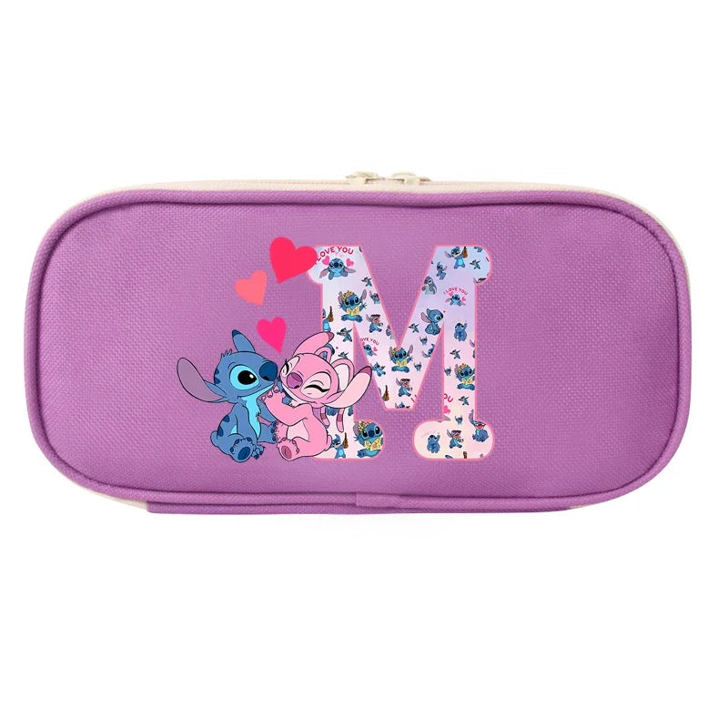 Lilo&Stitch Pencil Box Letter A B C Student School Supplies Stationery Kids Penbag Pencilcase Kawaii Boy Girl Birthday Cute Gift