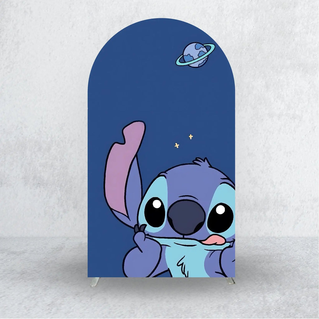 Lilo and Stitch Backdrops Arch Cover Elastic Fabric Kids Birthday Party Custom Decoration Supplies Photo Background Banner Props