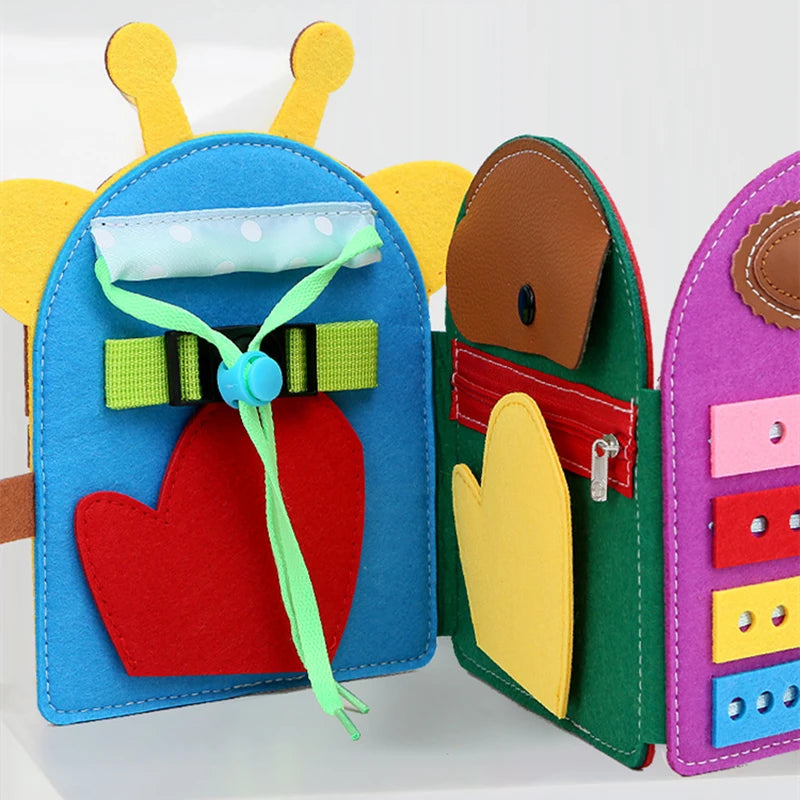 Montessori Toys Busy Book for Kids Color Shape Animal Cognition Early Education Toys Giraffe Quiet Book Fine Motor Toys