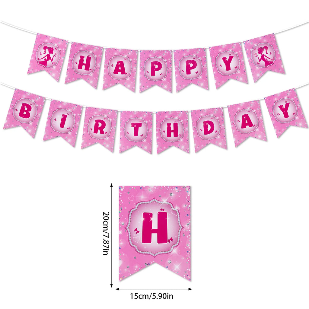 Princess Birthday Party Tableware Pink Paper Plate Cup Napkin Princess Kids Girl Birthday Party Decor Baby Shower Supplies