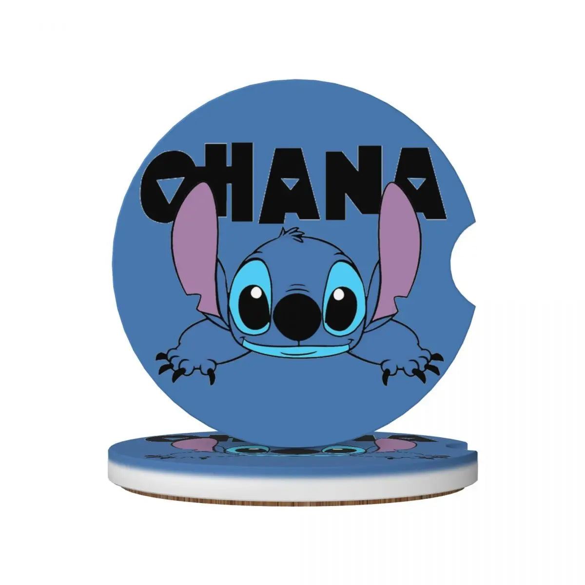 Kawaii Stitch Cartoon Car Cup Coaster 2PCS Universal Cup Holders Embedded in Ornaments Coaster Car Interior Accessories