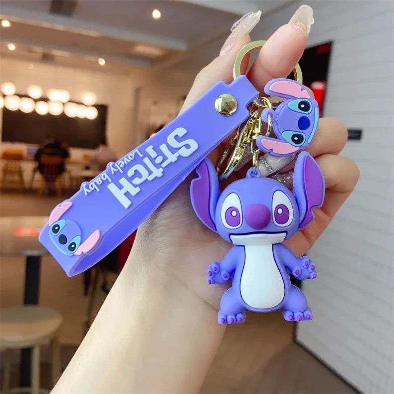 Lilo & Stitch Toys Keychian Children Anime Stitch Pendant Doll Keyring Kawaii Angel Keychians Cute Girls Christmas Gifts