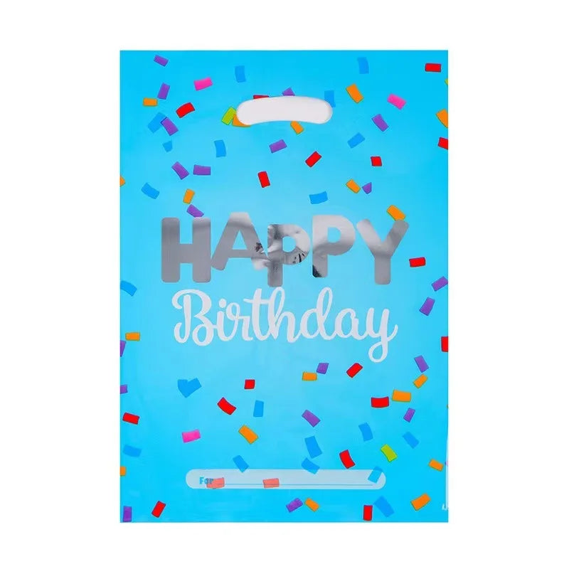 20pcs Printed Gift Bags Polka Dots Plastic Candy Bag Child Party Loot Bags Boy Girl Kids Birthday Party Favors Supplies Decor