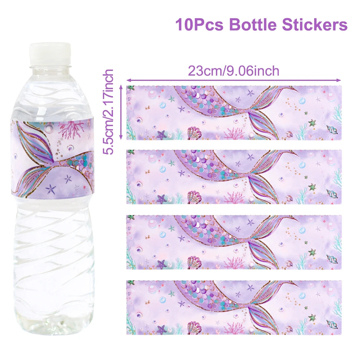 Little Mermaid Party Decoration Mermaid Disposable Tableware Happy 1st Birthday Party Decorations Kids Baby Shower Girl Supplies