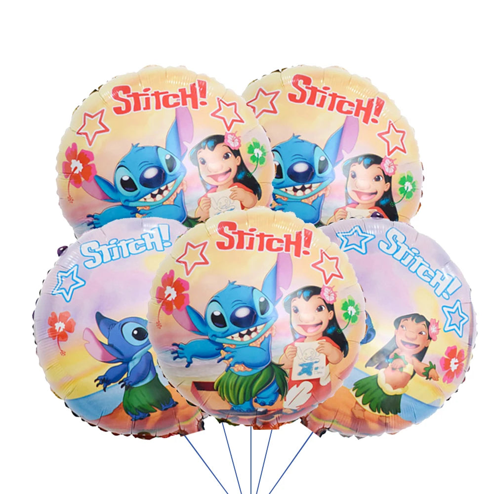 Lilo and Stitch Cartoon Children's Birthday Party Decoration Paper Plate Latex Foil Ballon Tablecloth Baby Shower Party Supplies