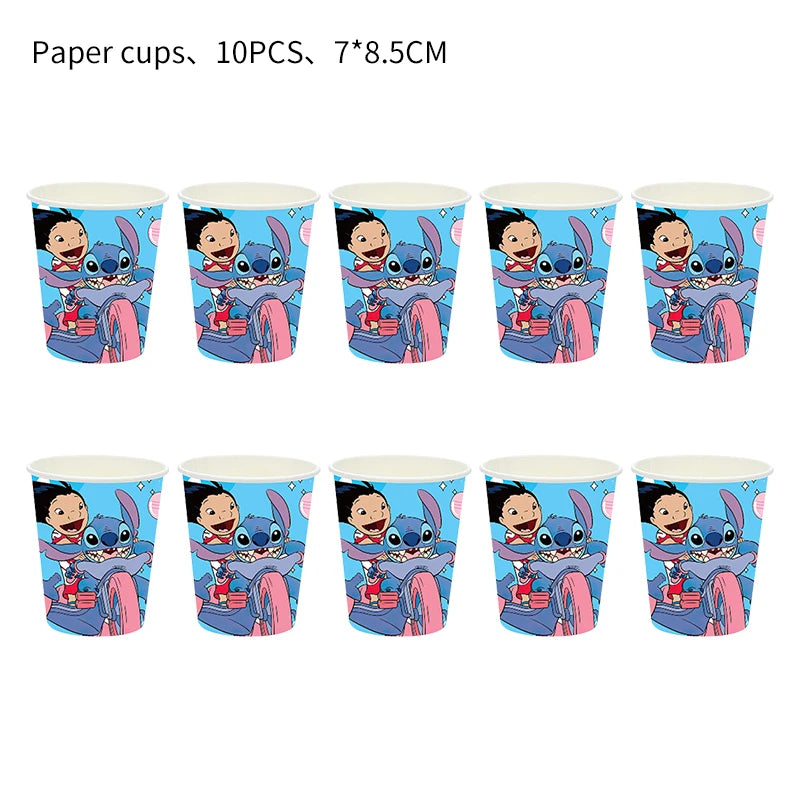 NEW Lilo And Stitch Birthday Party Decoration Tableware Balloon Cup Plate Banner Backdrop Lilo Stitch Theme Party Supplies Favor