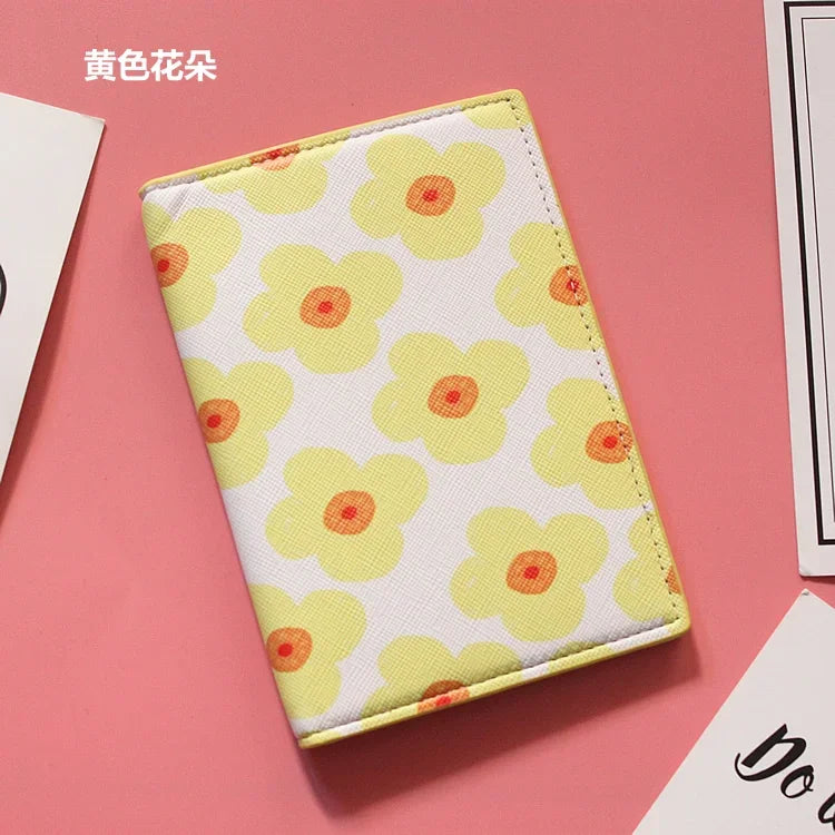 Fashion Men Women Travel Leather Passport Holder Card Case Protector Cover Floral Wallet Bags Flower Passport Cover for girls