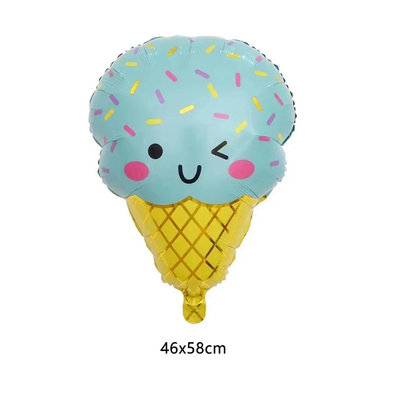 Ice Cream Candy Dessert Cartoon Foil Balloons Boys Girls Birthday Party Candy Bar Food Theme Decoration Kids Toy Helium Ballon