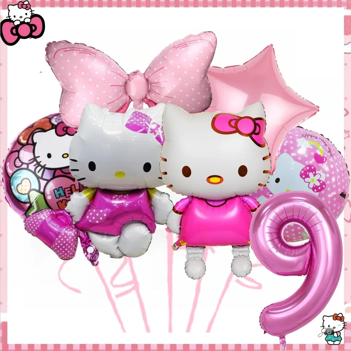 Hello Kitty Birthday Party Decorations Kawaii Cat Tableware Plate Tablecloth Baby Shower DIY stickers Girls Gifts Party Supplies
