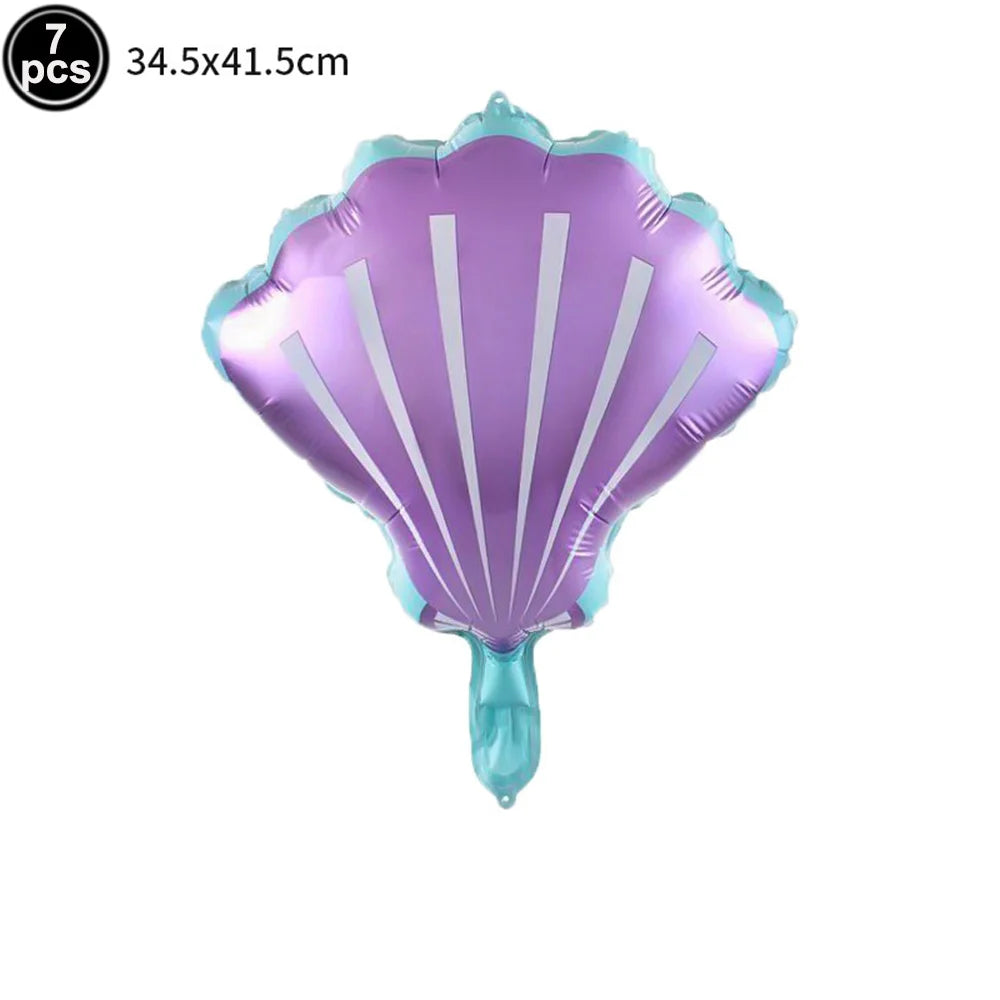 Mermaid Birthday Decorations 7 Pcs Mermaid Foil Balloon Mermaid Tail Balloon Mermaid Decor for 1st-9th Birthday Party Baby Showe