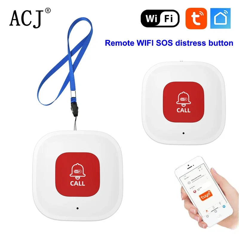 TUYA Smart SOS Emergency Call Button WiFi Caregiver Pager Phone Alert Transmitter Emergency Call Button for Kids Elderly Patient