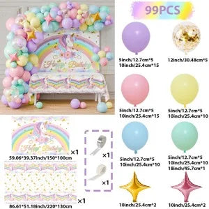 Unicorn Star Color Balloon Garland Arch Kit Rainbow Wedding Birthday Party Decor Kids Baby Shower Birthday Latex Balloons