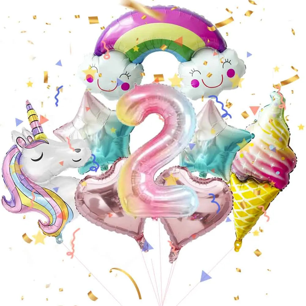 Unicorn Theme Party Decoration Balloon Garland Kit with 3D Unicorn Balloon For Baby Shower Macaron Party Happy Birthday Supplies