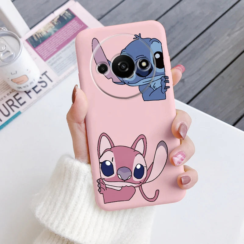 For Redmi A3 Phone Case Soft Silicone Shockproof Super cute Stitch Love?Cover For Xiaomi Redmi A3 Shell RedmiA3 A 3 Bumper Shell
