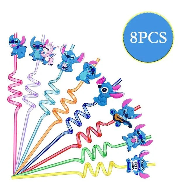 Lilo & Stitch Birthday Decorations Pink Girls Paper Cups Plates Napkins Cake Topper Tableware Set Balloons Decor Party Supplies