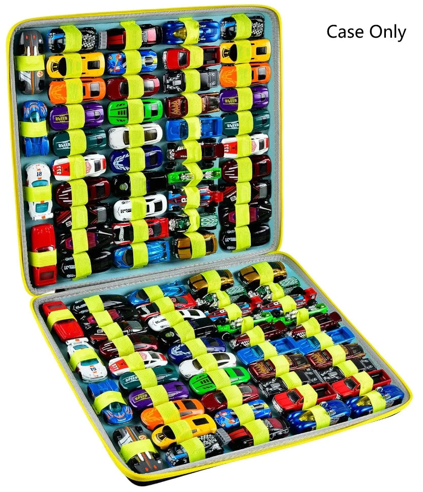 Toy Storage Organizer Case Compatible with Hot Wheels Car, Matchbox Cars, Portable， Fit for 88 Toys Car (Box Only)