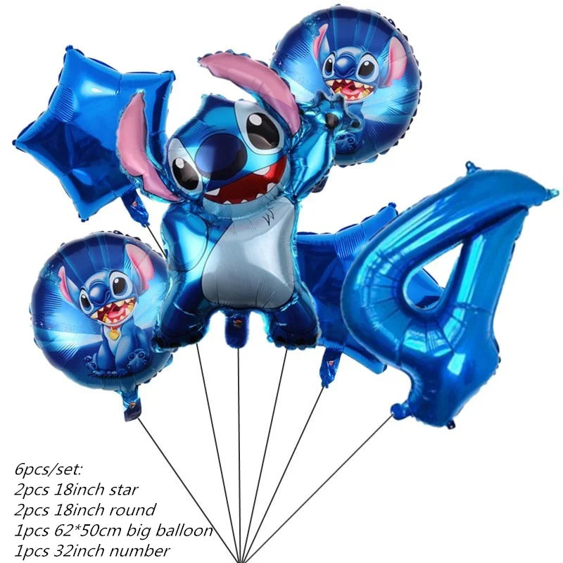 Lilo Stitch Party Supplies Paper Cup Plate Balloon Tablecloth Cake Toppers For Kid Boy Birthday Party Decoration Baby Shower