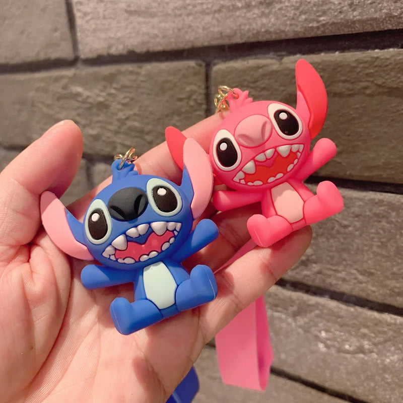 Lilo & Stitch Toys Keychian Children Anime Stitch Pendant Doll Keyring Kawaii Angel Keychians Cute Girls Christmas Gifts