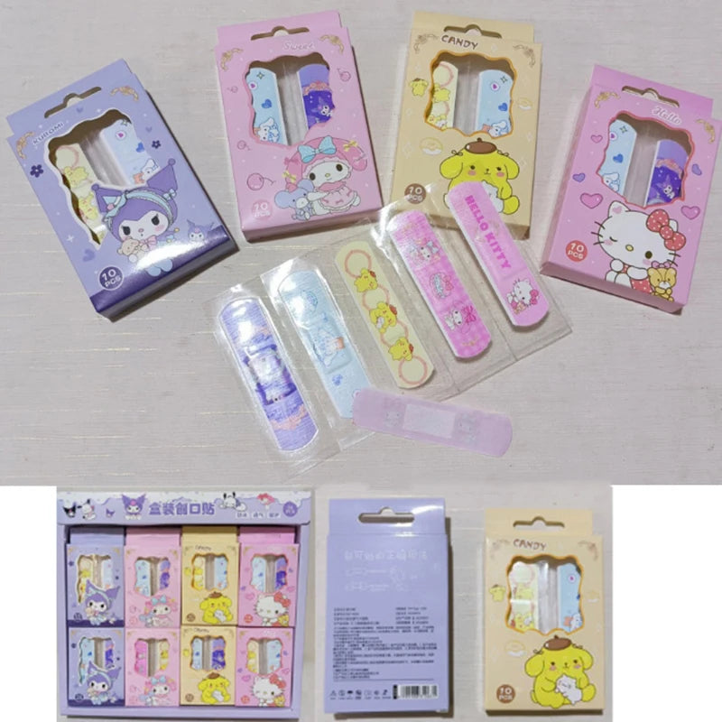 24Pcs Sanrio Cartoon Band Aid Waterproof Breathable Hemostasis Adhesive Bandages First Care Cuts Scratches Band-Aids For Kids