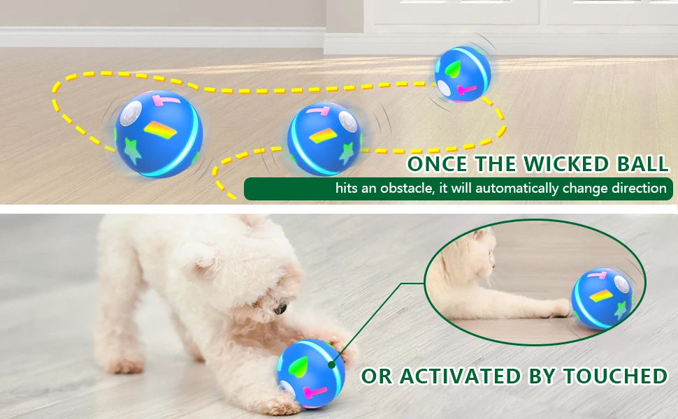 ATUBAN Interactive Dog Toys Ball-Fun Moving Dog Toys to Keep Them Busy Smart Automatic Active Rolling Ball for Dogs for Boredom