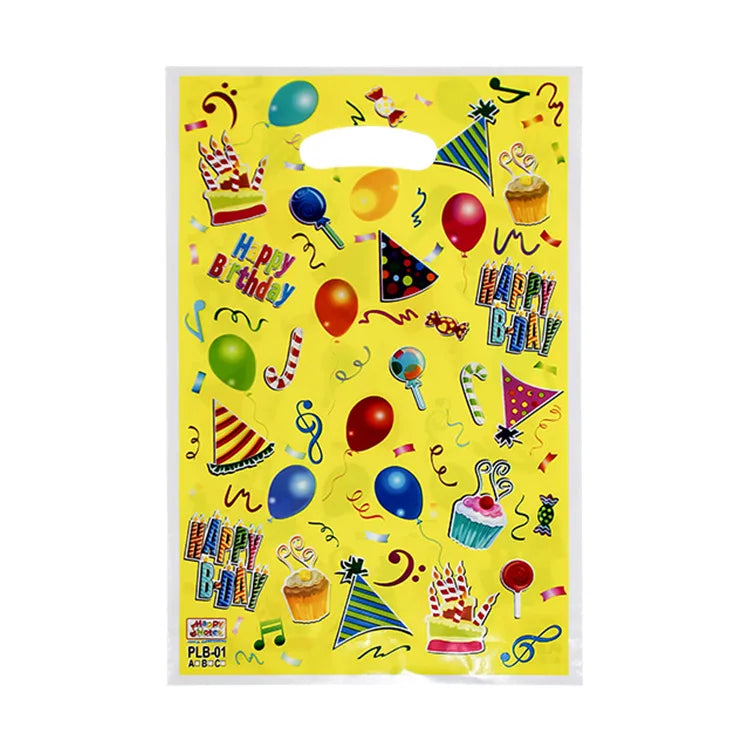 20pcs Printed Gift Bags Polka Dots Plastic Candy Bag Child Party Loot Bags Boy Girl Kids Birthday Party Favors Supplies Decor