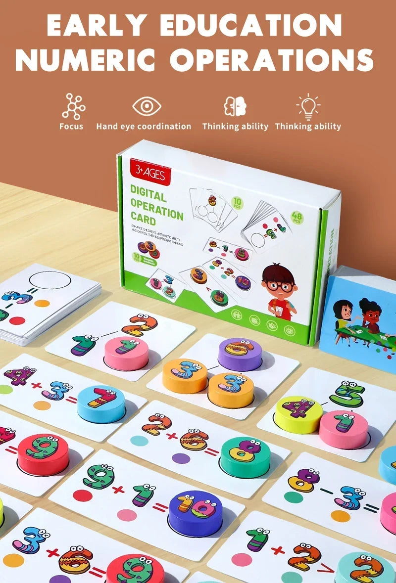 Kids learning 1-10 Numbers Counting Toy, Digital operation card, Digital Math Match Game Toys, Halloween/Christmas