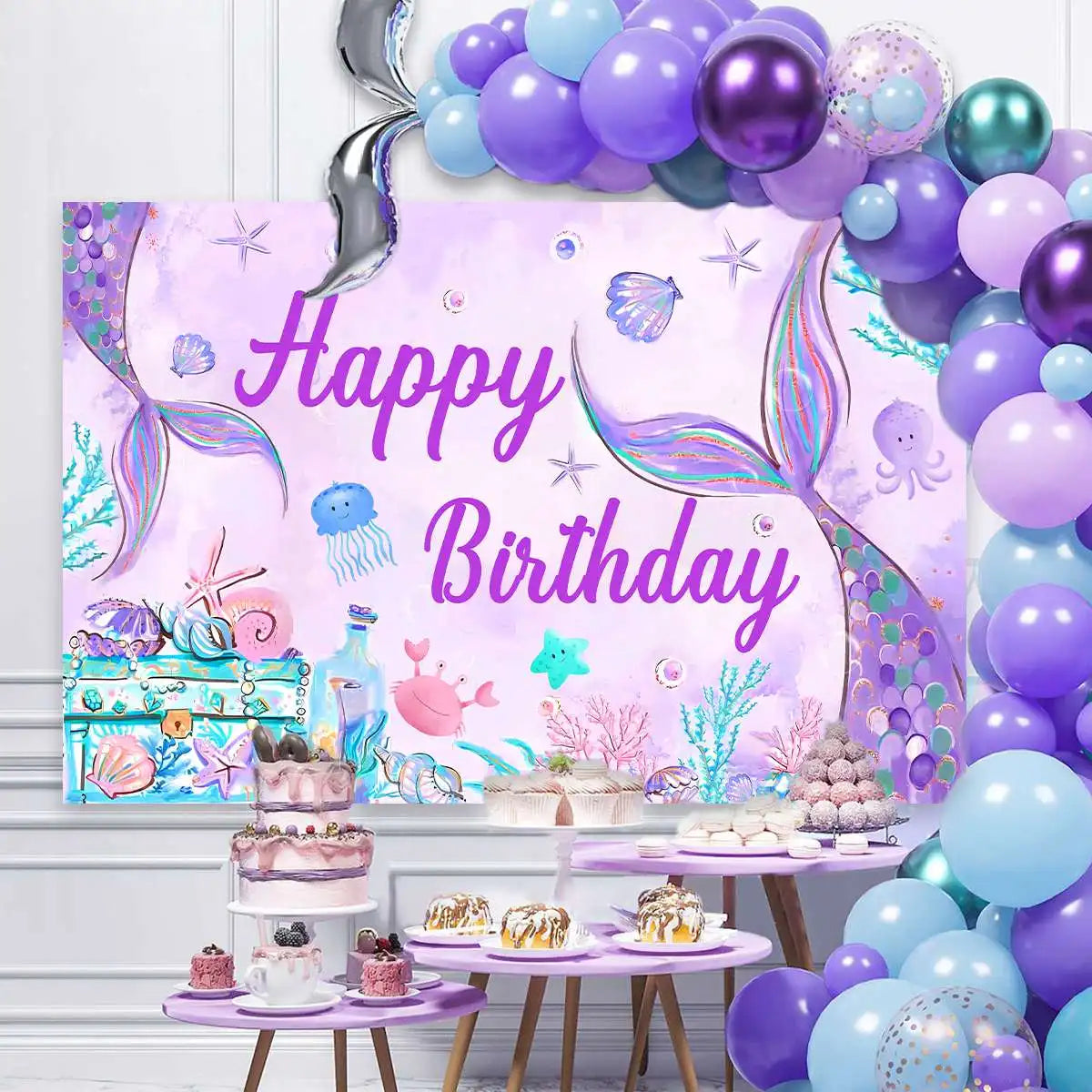 Mermaid Party Disposable Tableware Paper Plate Mermaid Birthday Party Decoration Girl Under the Sea Party Decoration Baby Shower