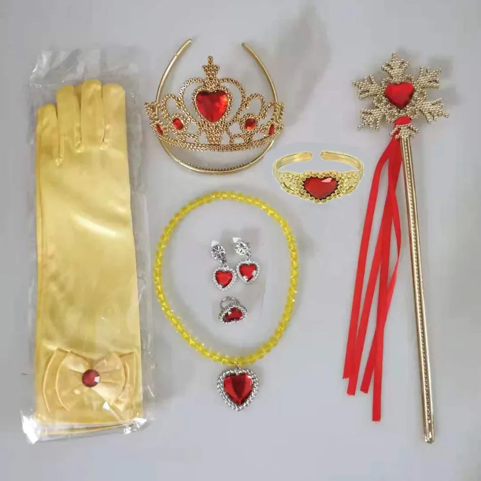 Girls Cosplay Elsa Anna Princess Crown Magic Wand Costume Headband Party Rhinestone Hair Bands For Kids Hairband Gifts Toys