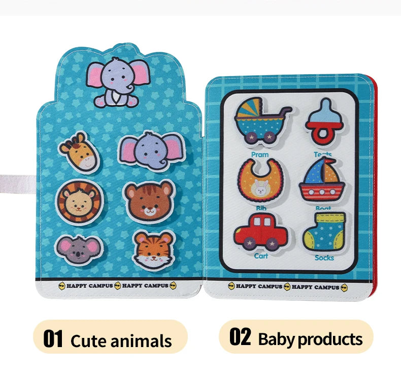 Busy Book Matching Game  Storytelling Busy Board Kids Fine Motor Early Education Toy Campus Theme Baby Gifts