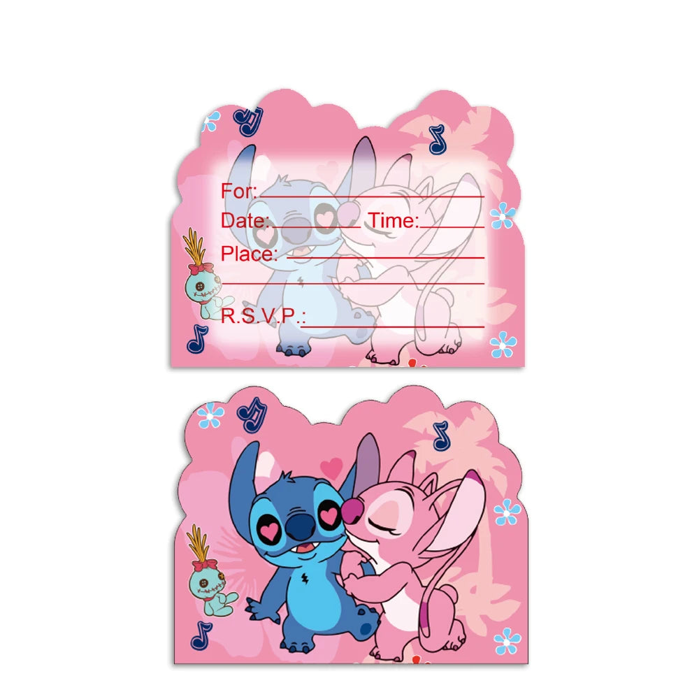 Pink Lilo & Stitch Angel Birthday Party Supply Disposable Tableware Paper Cups Plate Girls birthday party Baby Shower Decoration