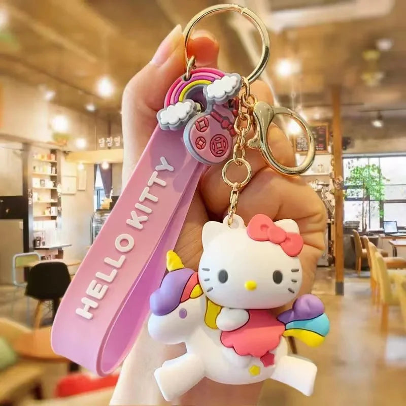 Sanrio Unicorn Series Keychain Cinnamoroll Pendant Little Twin Stars Accessories Hello Kitty My Melody Bag Charms Birthday Gift
