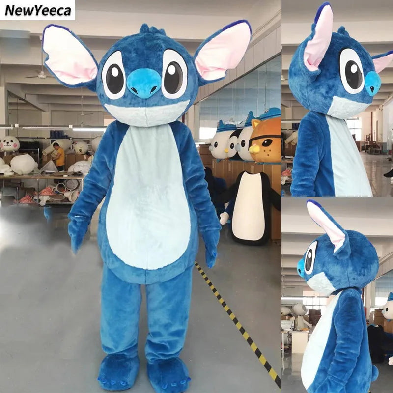New Blue Lilo & Stitch Mascot Costume Anime Cartoon Character Advertising Fancy Dress Animal Carnival Party Adult Cosplay Suits