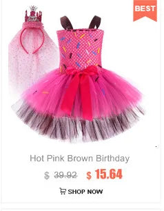 Red Green Strawberry Dresses for Girls Princess Tutu Dress with Flowers Headband Toddler Kids Girl Costume for Birthday Party