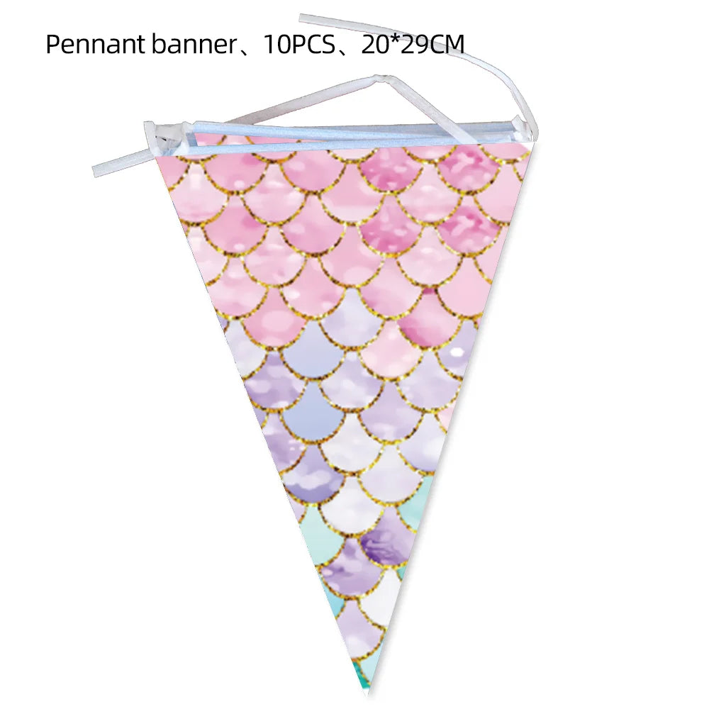 Mermaid Princes Birthday Party Decorations Disposable Tableware Gif Bag Foil Balloon Backdrop Decor Baby Shower Party Supplies
