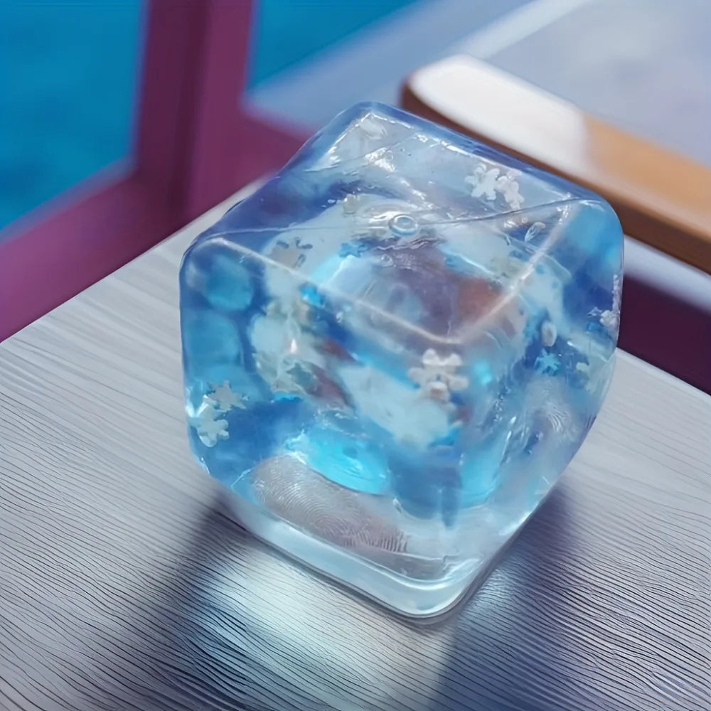 1pc Squishy Ice Cube Stress Balls Stress Balls for Kids and Adults Anxiety Relief, Funny Stress Calming Toys