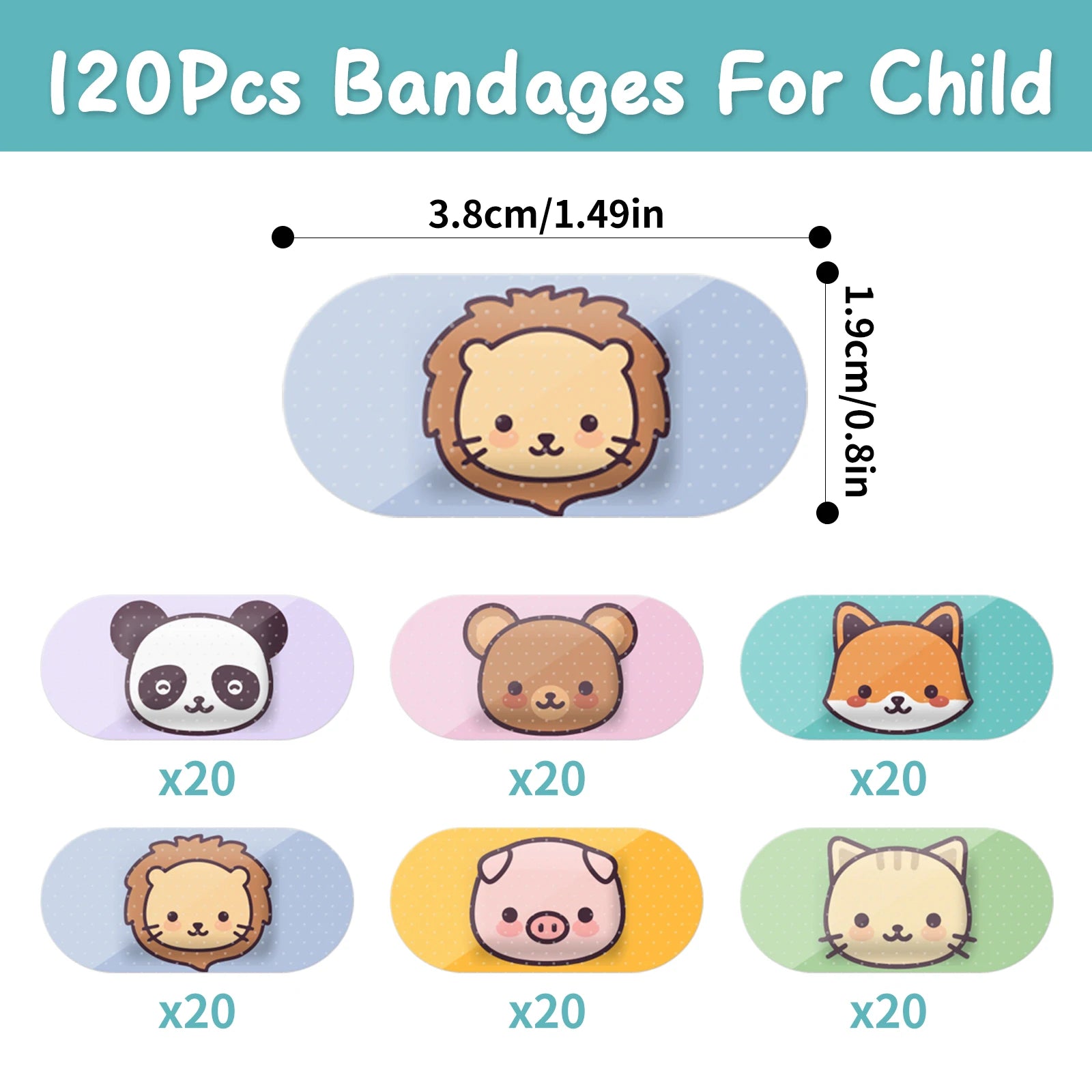 120pcs Mini Cartoon Children Band Aid Waterproof Breathable Adhesive Bandages First Aid Emergency Adult Kids Home Wound Patches