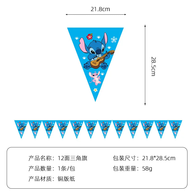 Lilo and Stitch Birthday Decorations Tableware Paper Cups Plate Napkins Cake Topper Balloons Birthday Decor Party Supplies Gift