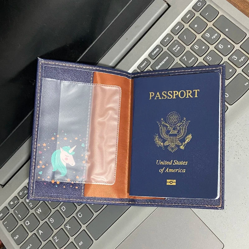 Cartoon Cute Passport Holder Boy Girl Travel Wallet Soft PU Covers for Passports Card Holder