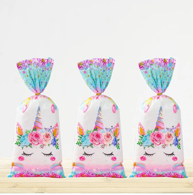 25/50/100pcs Unicorn Candy Bags Gift Packing Bags Birthday Party Decor Gift Bag for Guest Girl Birthday Supplies Baby Shower
