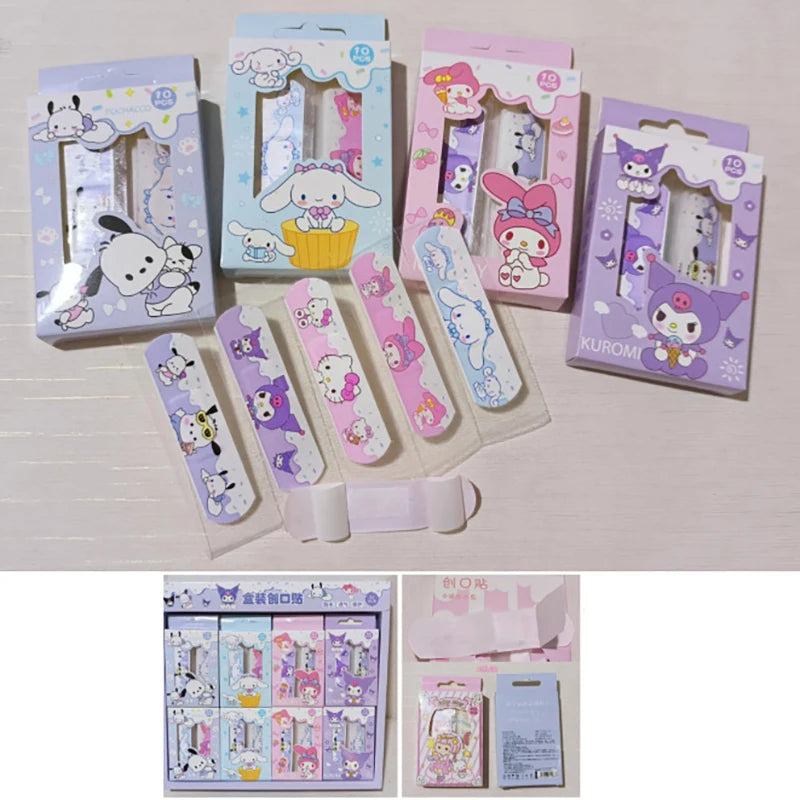 24Pcs Sanrio Cartoon Band Aid Waterproof Breathable Hemostasis Adhesive Bandages First Care Cuts Scratches Band-Aids For Kids
