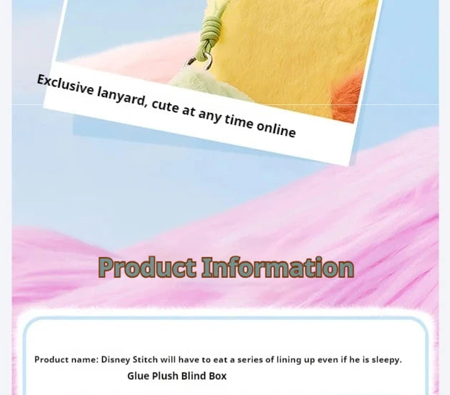 Miniso Stitch Eat Something Before Sleep Series Blind Box Plush Vinyl Toys Cute Doll Replica Mystery Box Bag Pendant Decor Gift