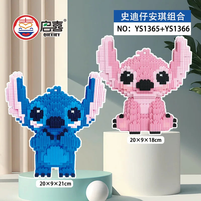 Cute Stitch Building Block Toys Small Particle Bricks DIY 3D Model Assembly Children's Building Block  Toys Birthday Gift